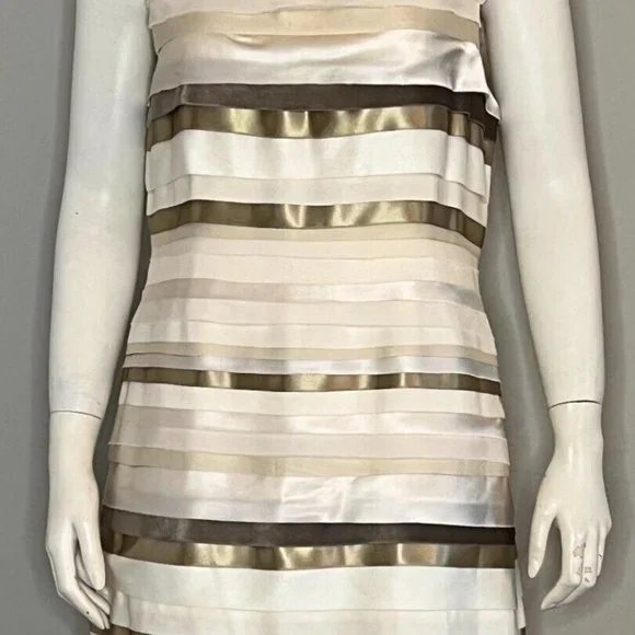 Alice + Olivia | Dresses | Alice Olivia Ivory Multi 0 Silk Tiered Ribbon  Dress Sz 12 Exquisite | Poshmark